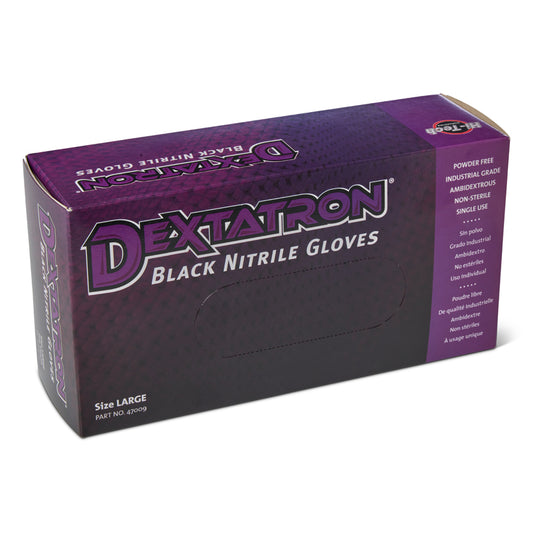 Gloves: Nitrile Black Dexatron Size Large Item #6666